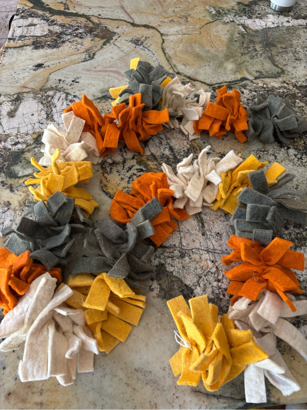Felted wool multicolor fall garland